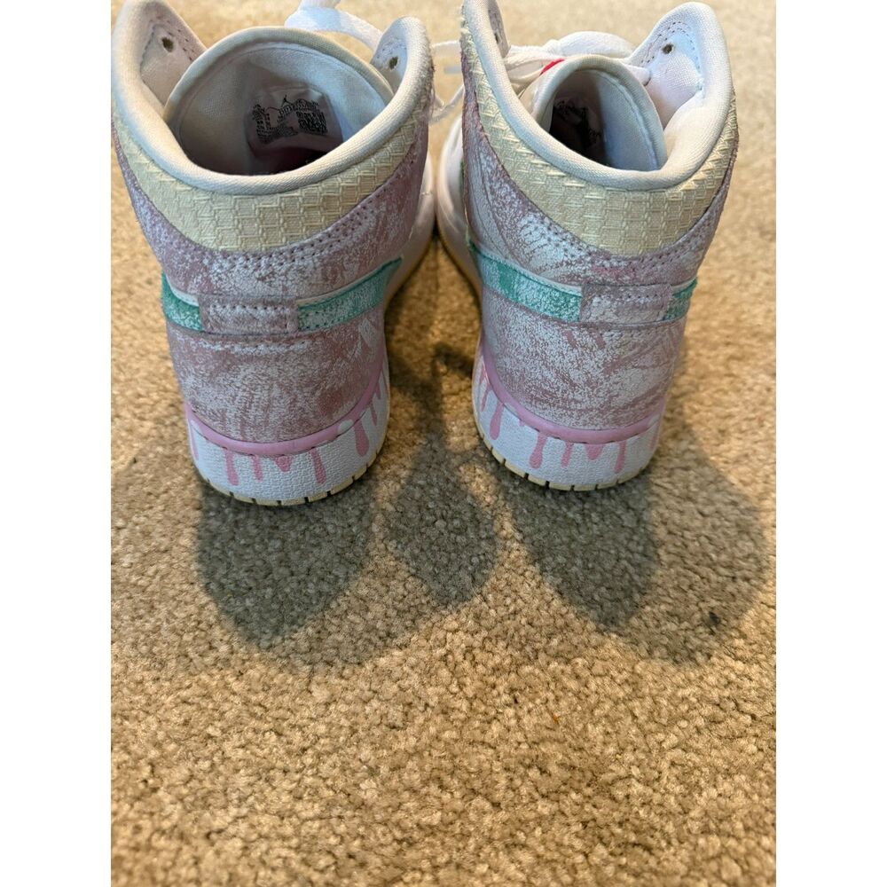Jordan 1 Mid Paint Drip DD1666-100 GS Size 5.5/Womens 7 - Picture 7 of 11